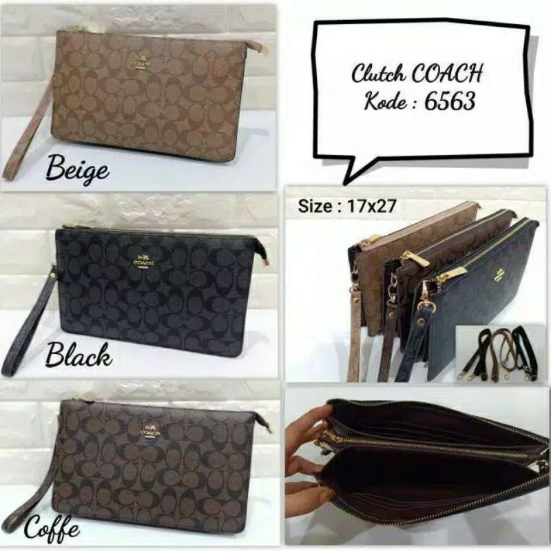 clutch atau tas tangan wanita coach premium