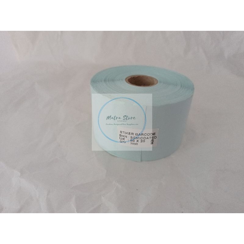

Label Barcode - Stiker Barcode Semicoated Uk 50x20mm isi 2000 stiker