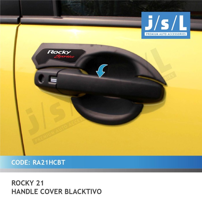 Aksesoris Fariasi Tambahan Mobil JSL Cover Handle Daihatsu Rocky 2021 Pegangan Pintu Blacktivo