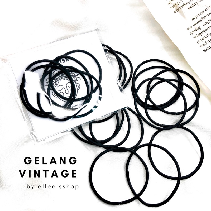 gelang karet polos hitam/5k dapet 10pcs gelang karet