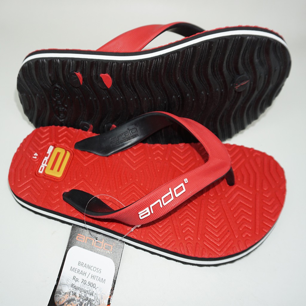 Sandal Jepit Pria Ando Brancoss Merah