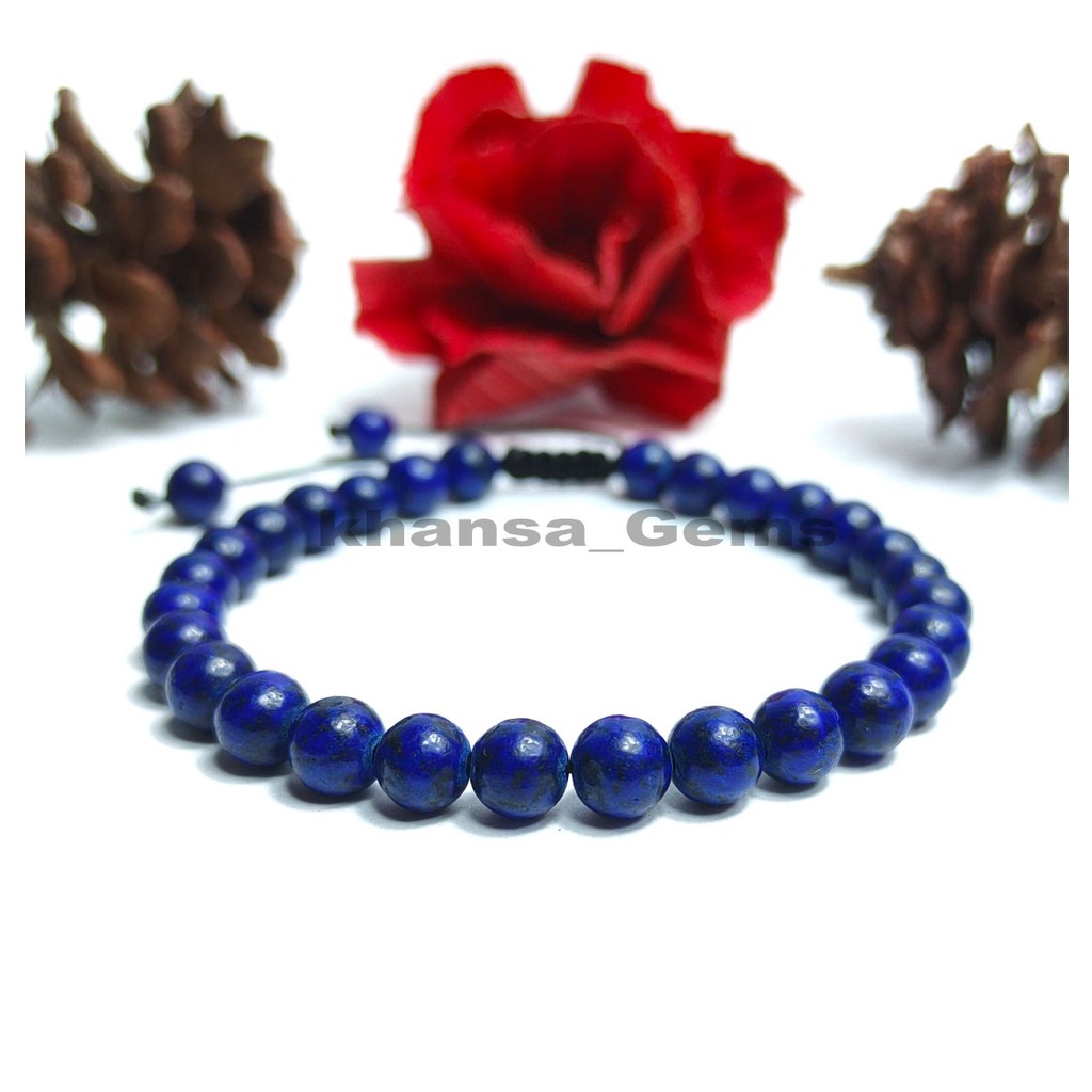 Gelang Tangan Batu Lapis Lazuli Aneka Diameter 6mm 8mm 10mm 12mm