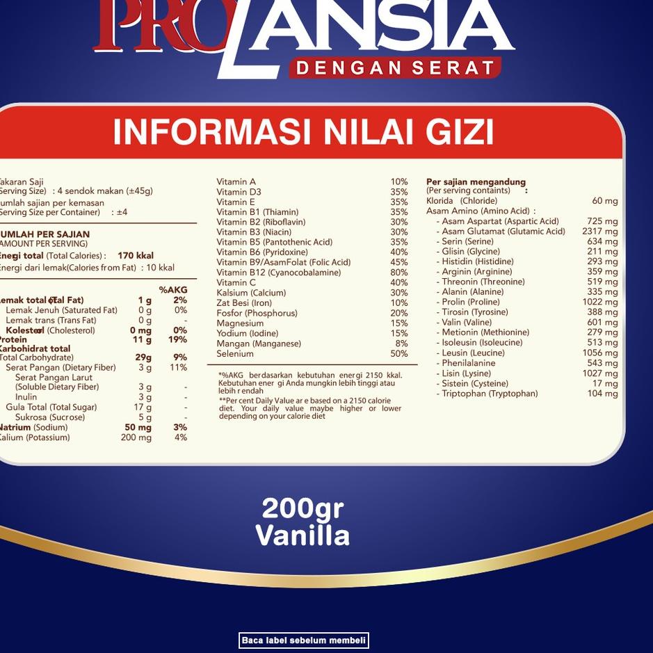 

Q Prolansia 200 Gram Susu Lansia 7Y82 ➭