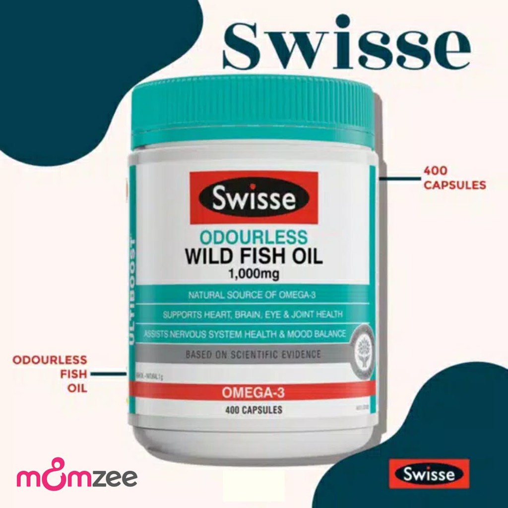 Swisse Odourless High Strength Wild Fish Oil 1000 mg 400 capsules