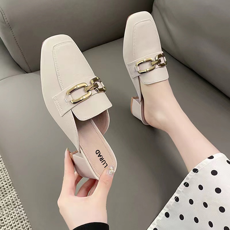 Sepatu Sandal Wanita Kerja Slip On Style High Quality Kekinian Cantik Original Sepatu Cewek  Casual Mules