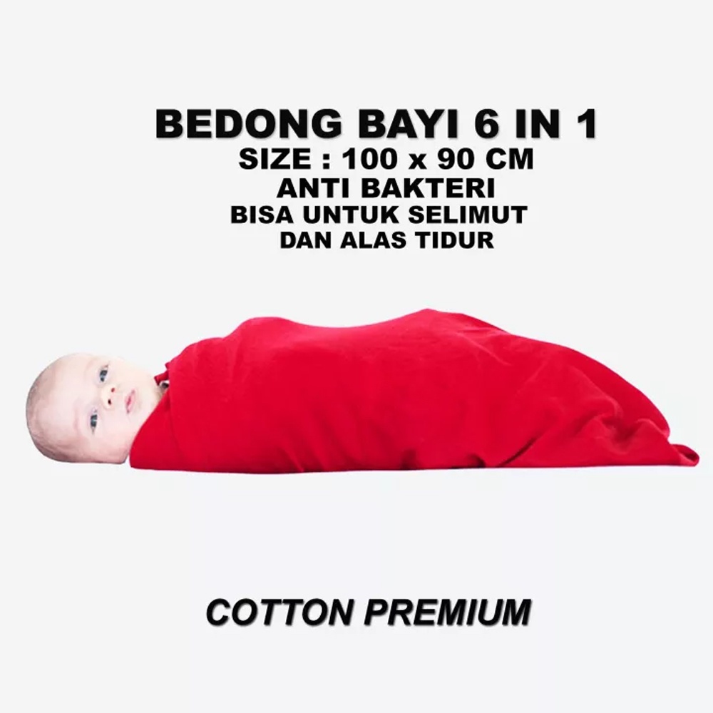 Bedong Bayi Rainbow 100X90 isi 6pcs Kain Bedong Bayi 6 in 1 / Polos Selimut Bayi Swaddle Wrap Baby Adem lembut tidak gatal
