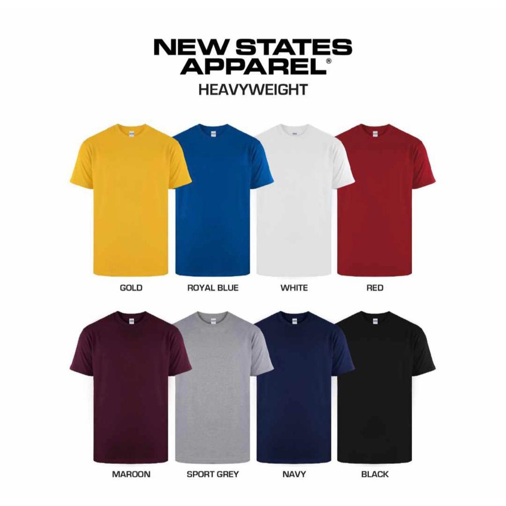 Kaos Polos Heavyweight New States Apparel ( NSA ) T-shirt #5400