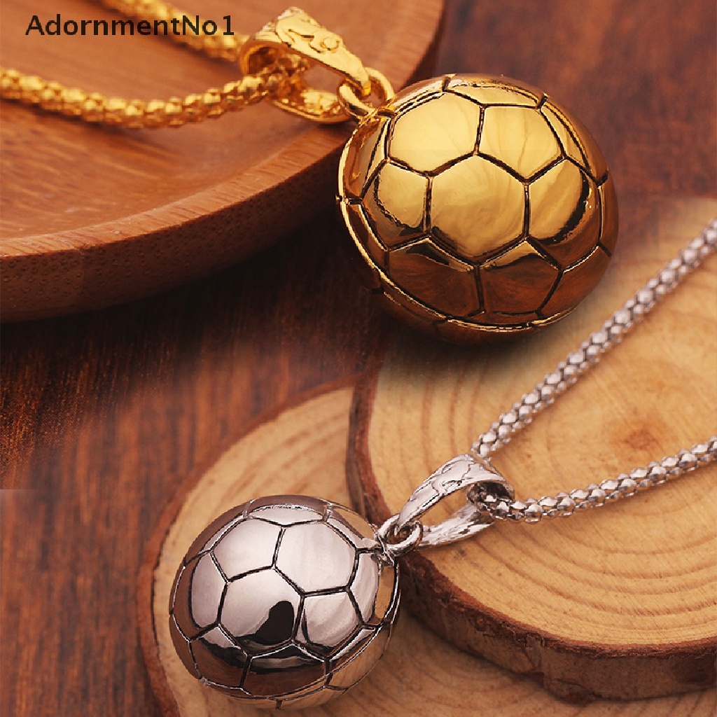 (AdornmentNo1) Kalung Rantai Alloy Pendan Bola Sepak Gaya Hip Hop Untuk Pria