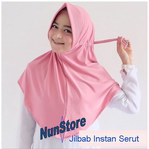  Jilbab  Instan  Serut Tali Polos Jilbab  serut polos jokowi 