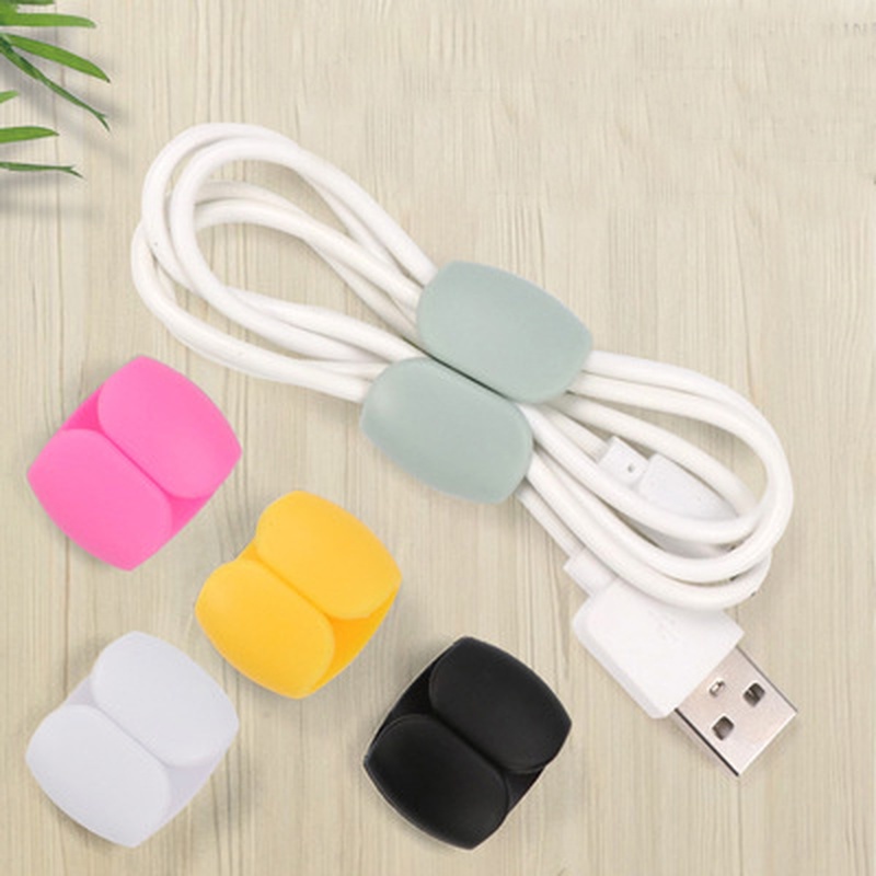 Klip Winder Organizer Kabel Multifungsi Warna Acak Reusable Untuk Rumah / Kantor