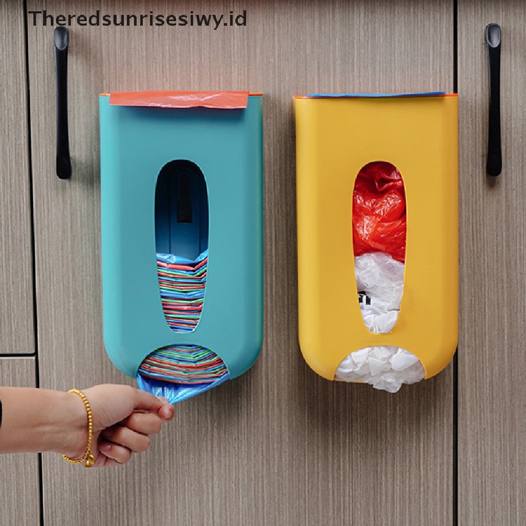 # Alat Rumah Tangga # 1pc Kotak Penyimpanan Kantong Sampah Model Gantung Dinding Untuk Dapur