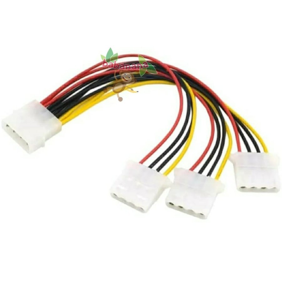 Kabel Molex splitter 1 to 3 cabang cable pc power fan case komputer / Kabel Molex Splitter Cabang 3