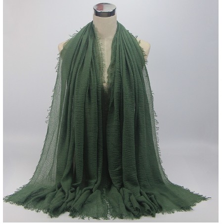 (COD) Hijab Pashmina Jilbab Bahan Katun  Arabian Shawl Cotton Import Quality Wide-C3 HIJAU MUDA