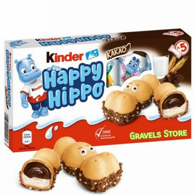 

[103gr] Ferrero Kinder Happy Hippo - Biskuit Cokelat Kakao Choco Cacao