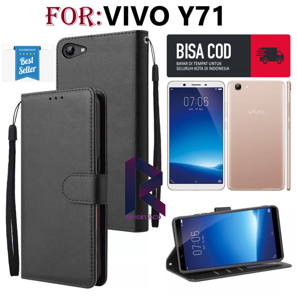 FLIP COVER VIVO Y71 CASING DOMPET FLIP WALLET LEATHER KULIT PREMIUM SARUNG BUKA TUTUP FLIP CASE VIVO Y71