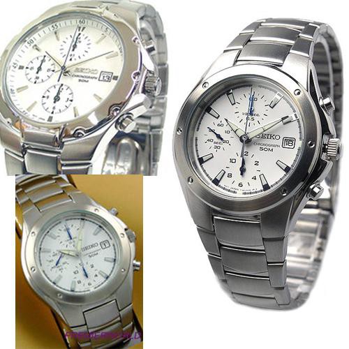 Seiko Quartz SND559P1 Chronograph White Dial | Jam Pria SND559