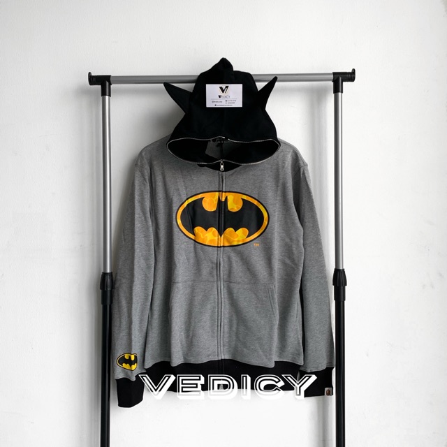 HOODIE JAKET BAJU BAPE A BATHING APE x DC COMIC BATMAN ABU SUPER MIRROR 1:1 ORIGINAL