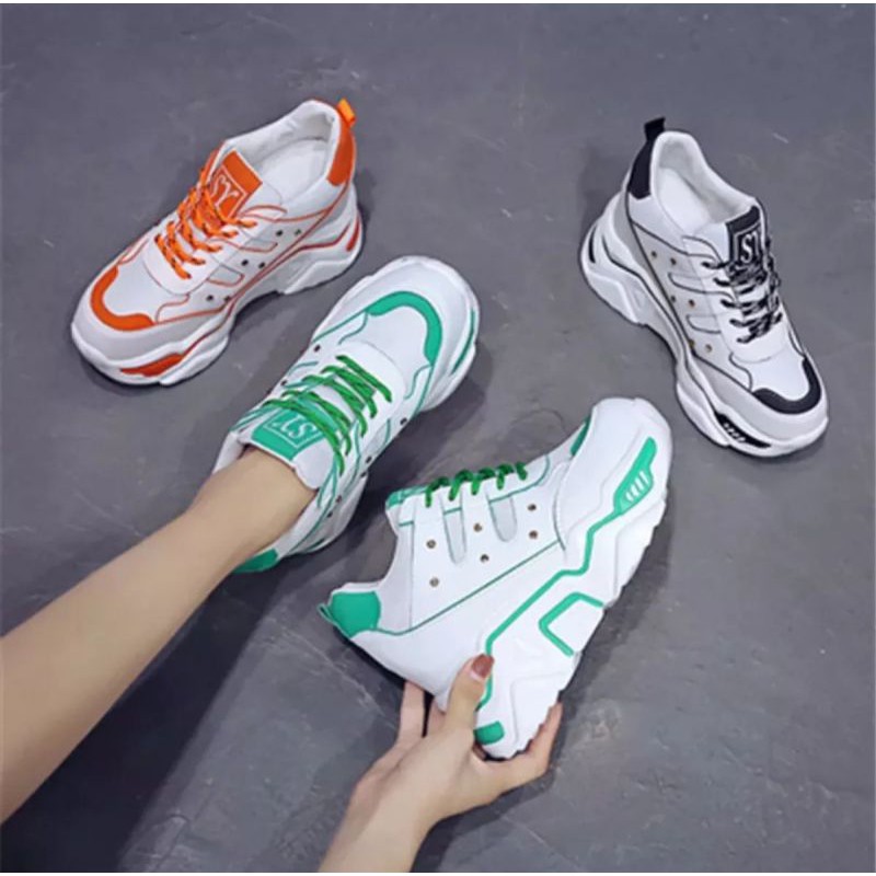 TmO - 8.8 Sale sepatu wanita sneakers fashion women Evelyn trendy/sepatu wanita tali kekinian dan sporty bisa cod termurah