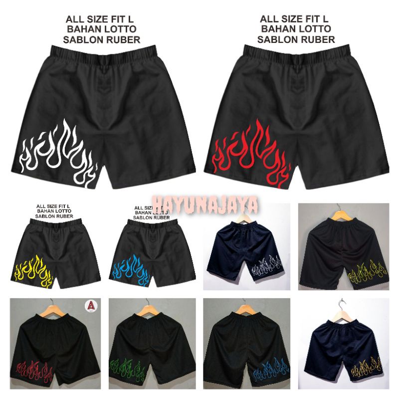 celana boxer pria murah/celana pendek pria/boxer api/celana pendek pria murah motif garis api