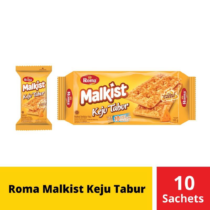 

Roma Malkist Keju Tabur 10 Sachets @11 Gr