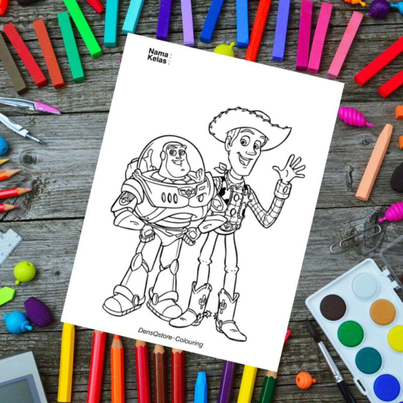 

Kertas Mewarnai Anak Tema Toy Story / Kertas Gambar (10 Lembar Gambar)