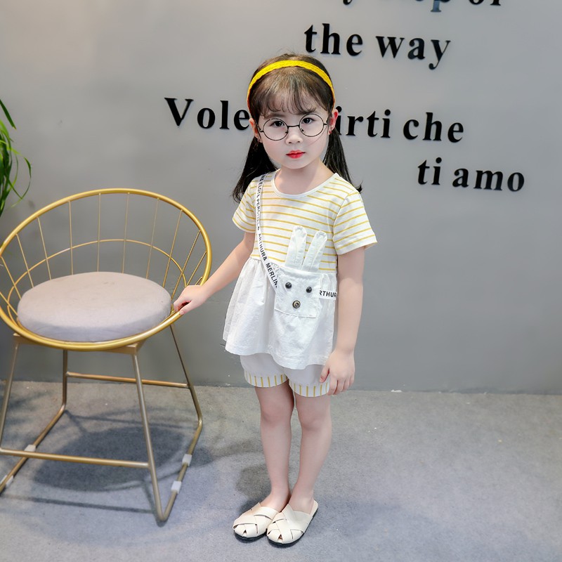 KF CAT Baju Setelan Anak Cewek/Set Pakaian Anak Perempuan Bahan Cotton Korea Style Import-5