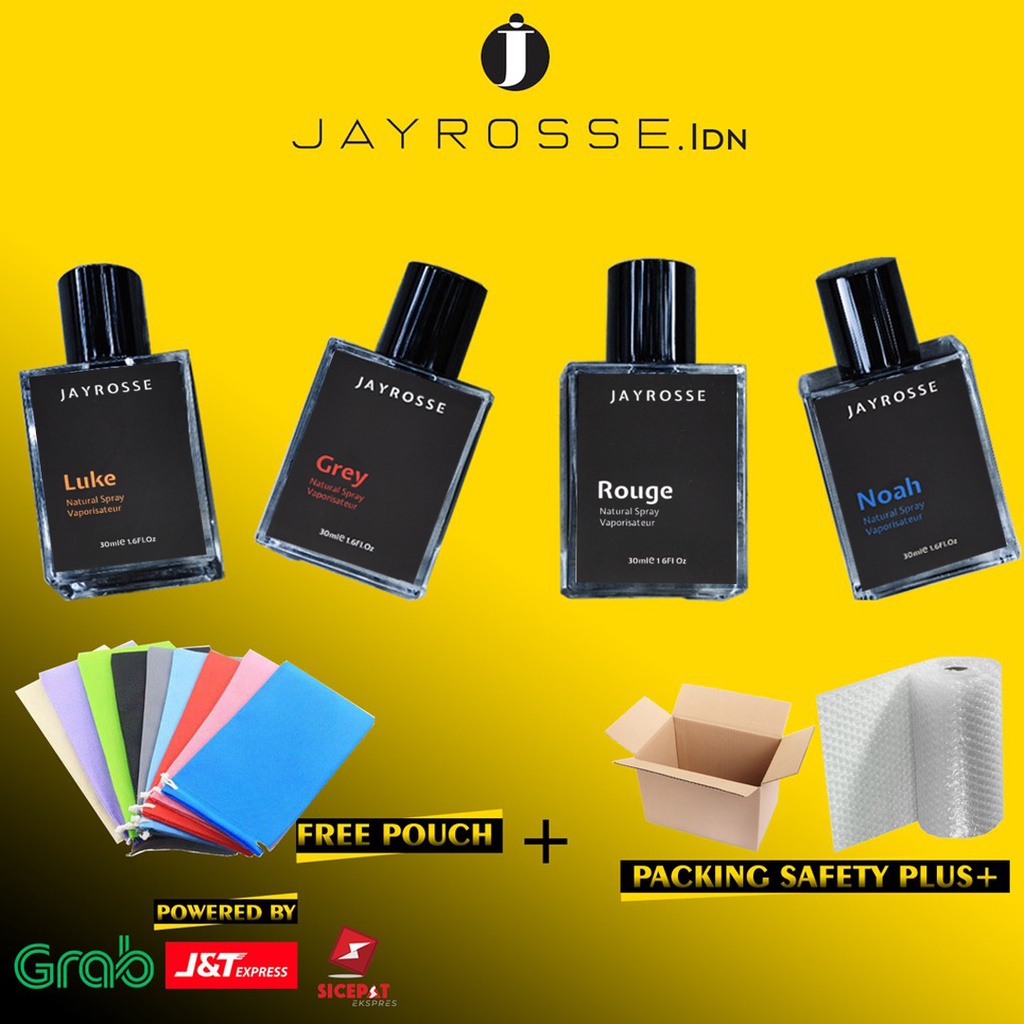 Jayrosse Parfum 30ml | Jayrosse Rouge | Jayrosse Grey | Jayrosse Noah | Jayrosse Luke | Parfum Pria by Jayrosse