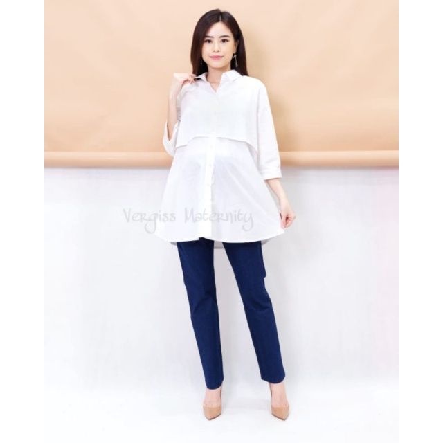 Blus hamil katun putih