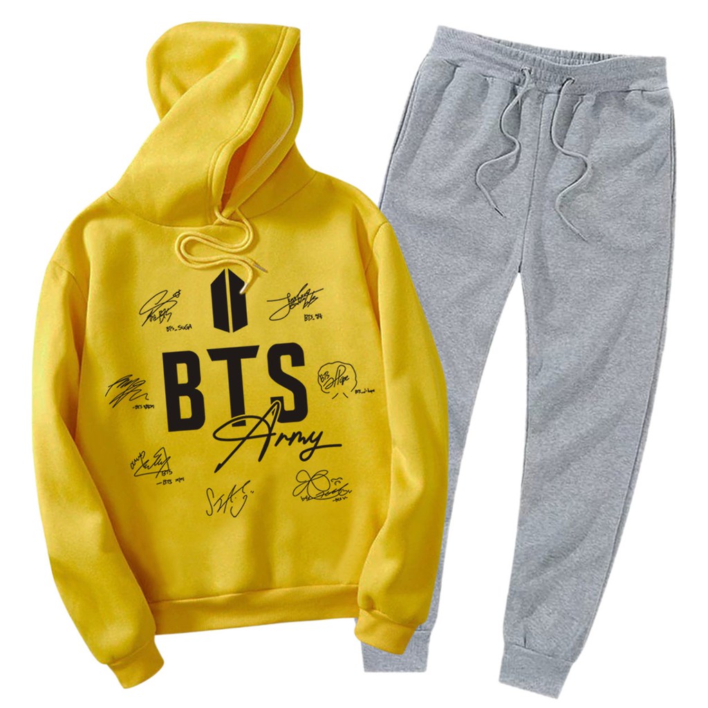 BESS - Baju Setelan Wanita Murah / Setelan Hoodie + Jogger Abu - ARMY TTD