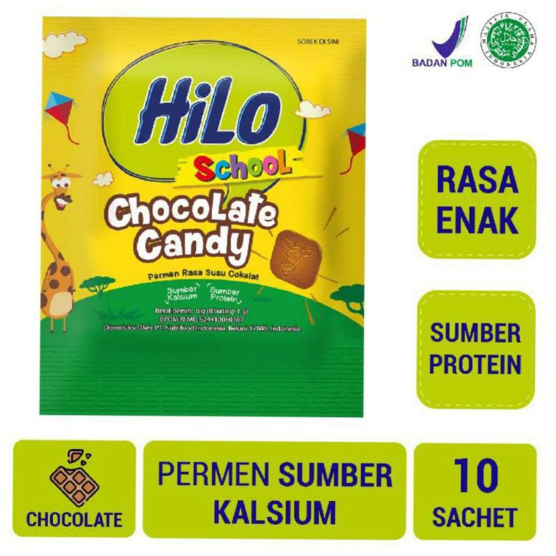 Hilo School Chocolate Candy Permen Coklat renceng isi 10 bungkus