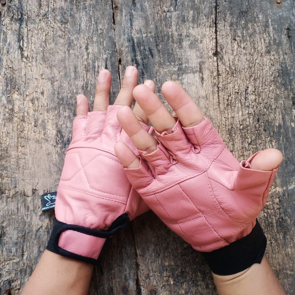 Kanzia Leathershop Sarung tangan kulit pink