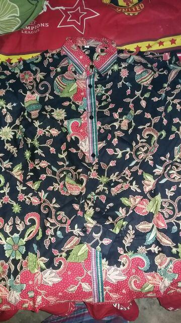 220 Hitam Couple Kemeja Batik Anak 1-4 Thn/ 5-12 Thn/ Dewasa M-xl