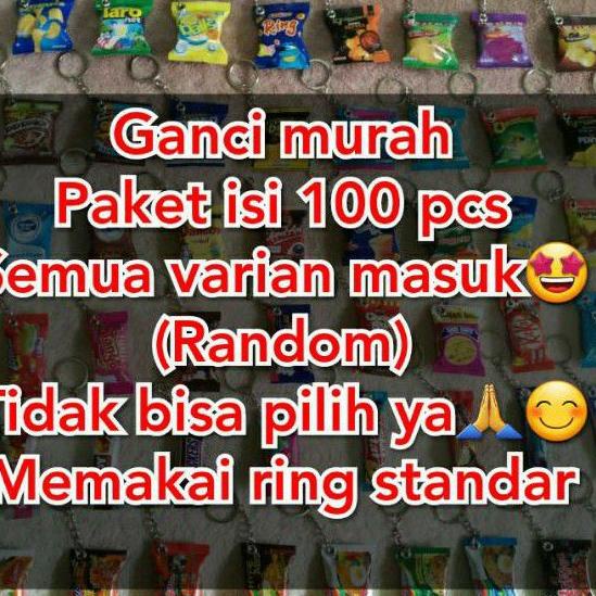 Terkini❇ Gantungan Kunci Miniatur Snack Bahan Alumuniumfoil Ring Standar Isi 100 Pcs 50