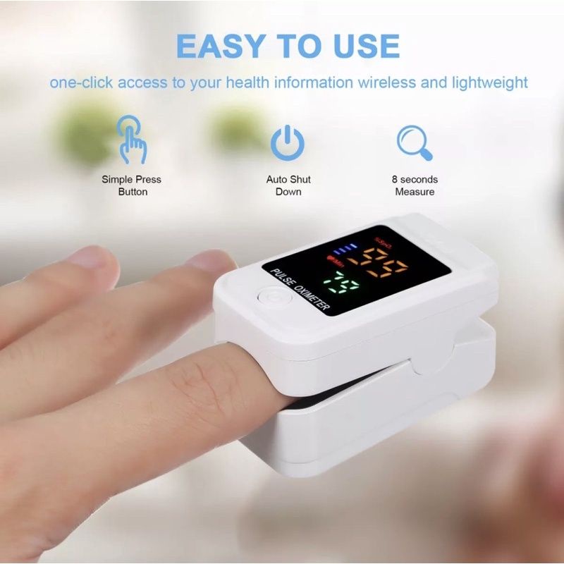 Finger Oximeter Alat Monitor detak jantung kadar oksigen digital jari oxymeter tes covid medis