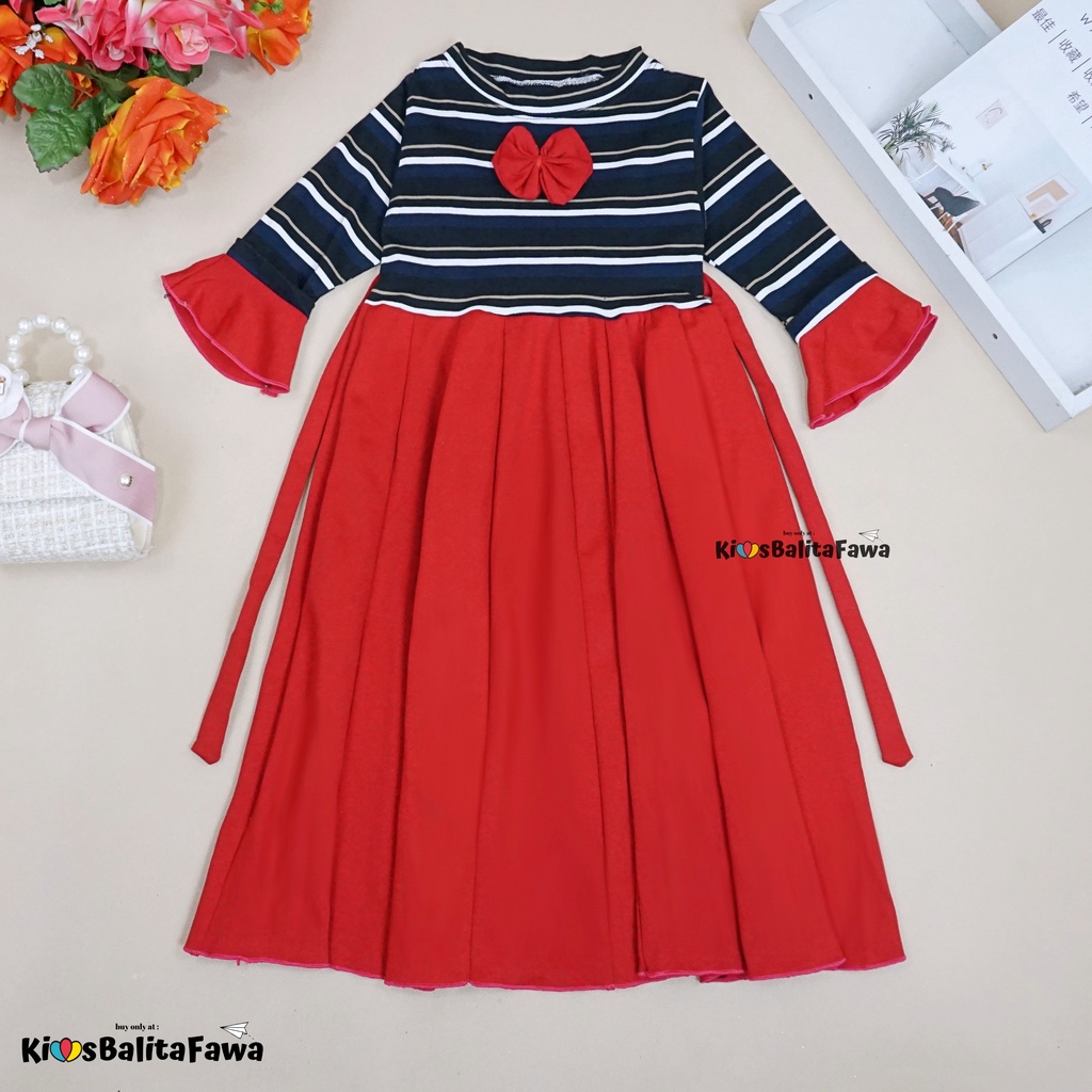 Gamis Farissa 6-7 Tahun / Baju Anak Muslim Dress Panjang Ngaji Murah Lengan Anak Perempuan Syar’i