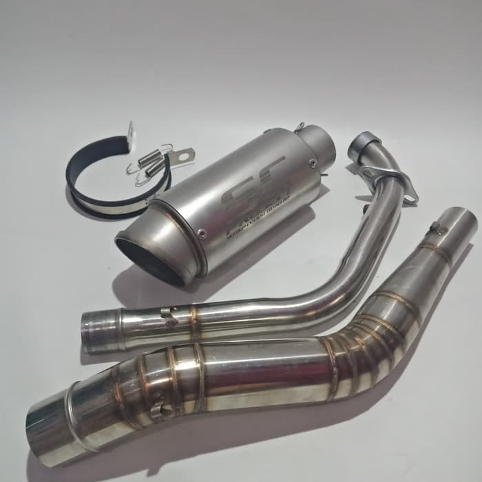 Knalpot Sc Project Full Set Leher - Motor 150cc R15 Cbr Cb Vixion Fu