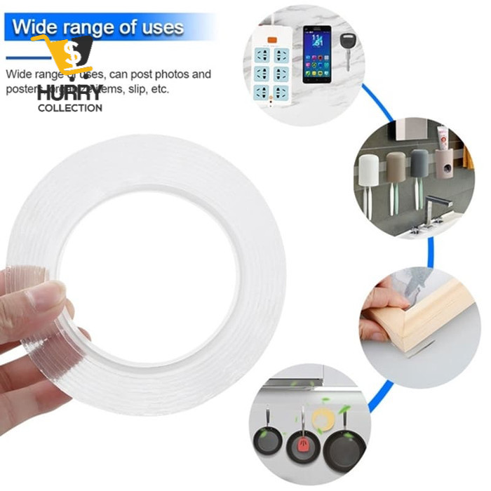 

Double Tape Transparant Adhesive Nano Magic 2mm x5m Tape Lakban FREE ONGKIR