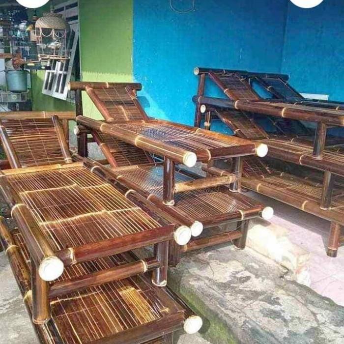 Kursi Santai (Nota) Kursi Sender Unik Bambu Hitam Rumahan Tradisional Taman Santai