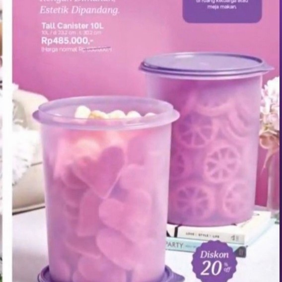 Tupperware Toples Tall Canister 10L 2Pcs