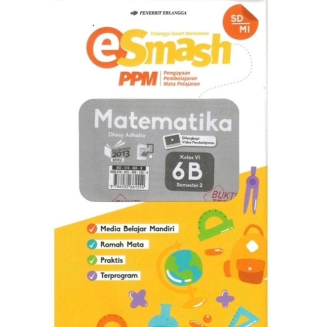 ORI satu paket eSmash PPM matematika kelas 6A dan 6B semester 1 dan 2 penerbit Erlangga