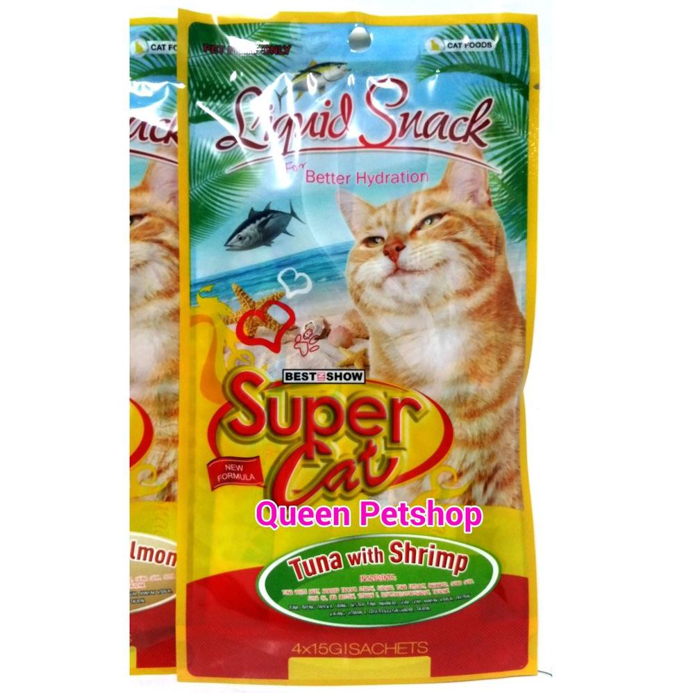 〚LARIS〛 Super cat liquid snack - Snack kucing supercat liquid snack isi 4 .,.✤