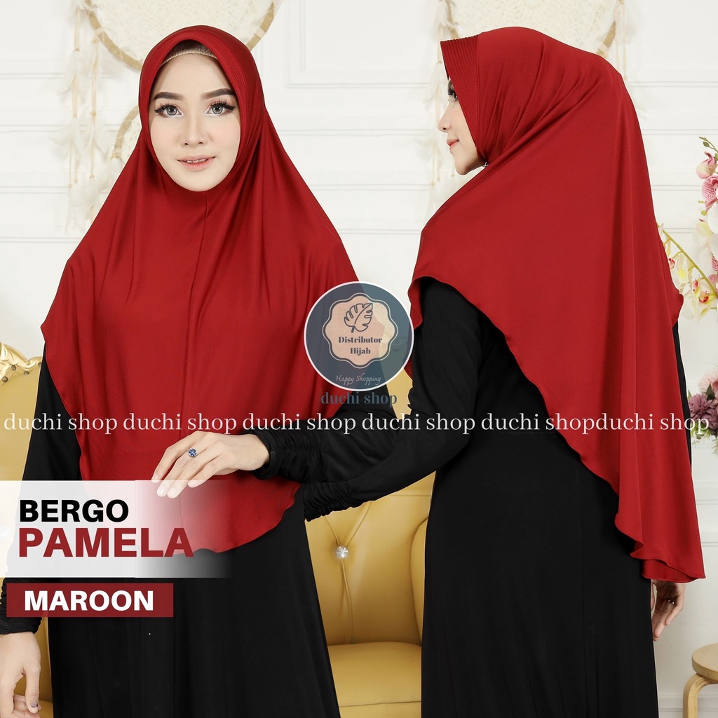 Jilbab bergo pamela Jersey / jilbab sport / Hijab Instan Jersey pinguin Jilbab Bergok Khimar Pinguin PET ANTEM Bahan Jersey Super / Jilbab Bergok Jersey / Kerudung Jersey Premium / Khimar Jersey-MAROON