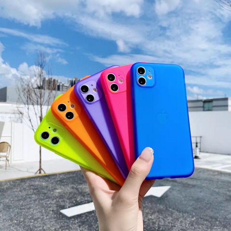 NEON LIQUID SILICONE CASE IPHONE 7 PLUS 8 PLUS X XS MAX 11 12 PRO MAX