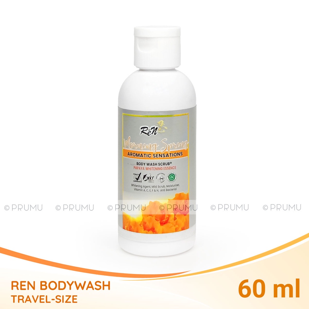 Ren Body Wash Scrub Travel Size 60ml - Sabun Pepaya Cair - Shower Scrub - Sabun Cair