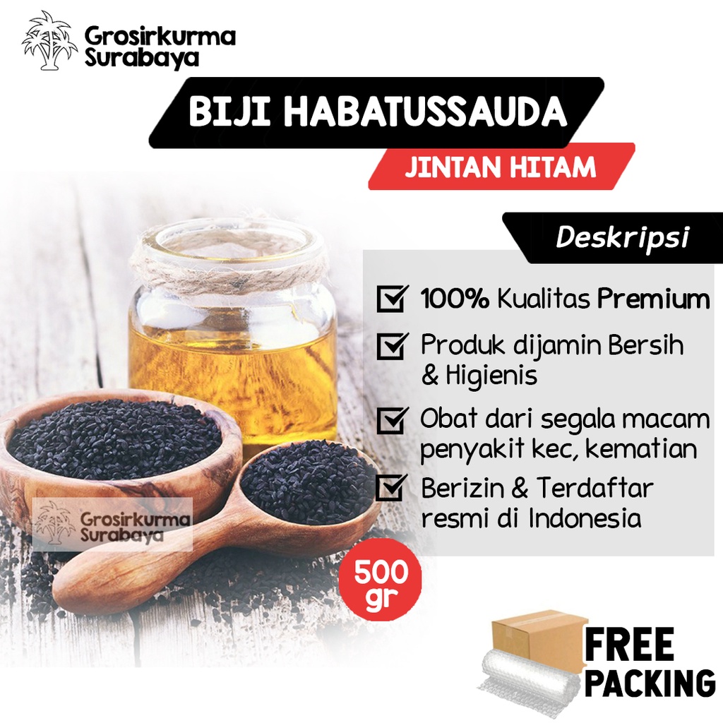 ASLI Biji Jintan Hitam Arab 500gr Kualitas Premium Jinten Habatussauda Herbal Untuk Kesehatan Keluarga