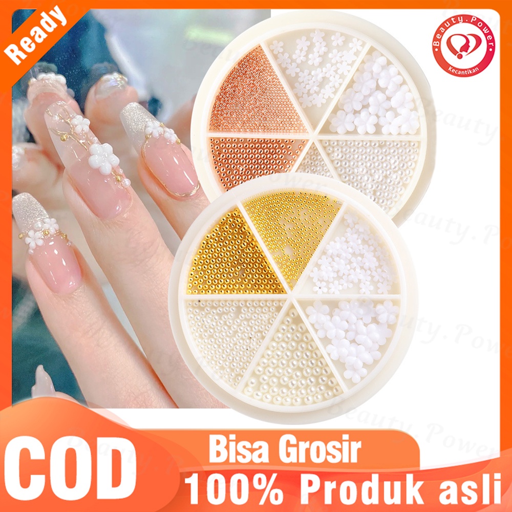 Ornamen Manik Kuku Beberapa Gaya DIY Mutiara Imitasi 3D Kuku Seni Pesona Manik-manik Dekorasi Nail Art