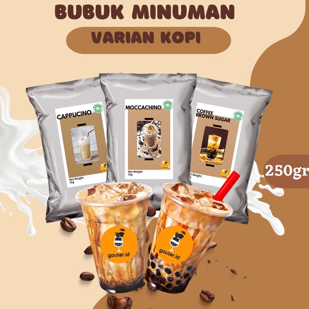 

BUBUK MINUMAN RASA KOPI 250GR / SERBUK MINUMAN ANEKA RASA / POWDER MINUMAN / MINUMAN KEKINIAN BOBA