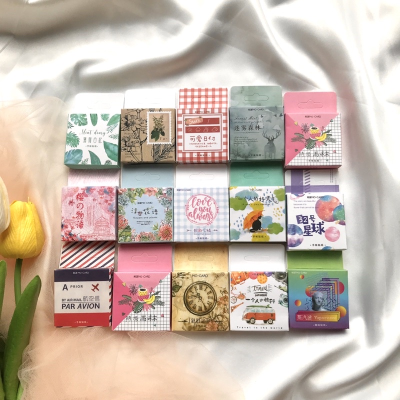 

(1 pack isi 45 pcs) sticker journal stiker jurnal kit bullet journal penpal stiker laptop sticker hp diy diary scrapbook bujo stiker aesthetic vintage indi