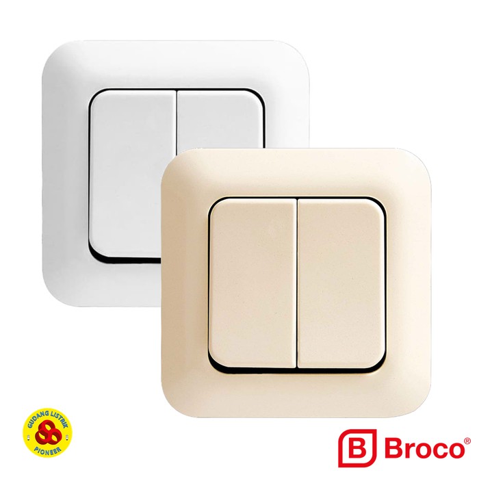 Broco Saklar Seri 2G Gracio 4162 Sakelar Double 2 Gang