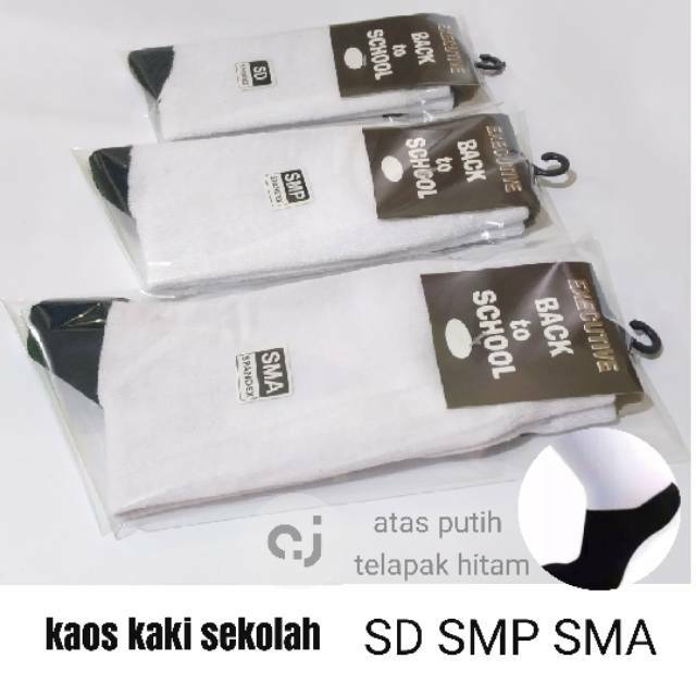 TOKO KL| KAOS KAKI ANAK SEKOLAH SD SMP SMA PANJANG HITAM PUTIH BAHAN COTTON HALUS LEMBUT